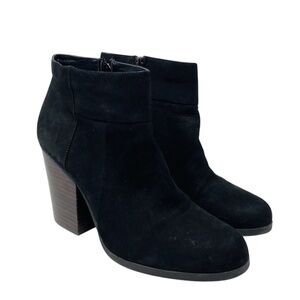 Kenneth Cole Reaction Black Suede Heeled Booties Size 6